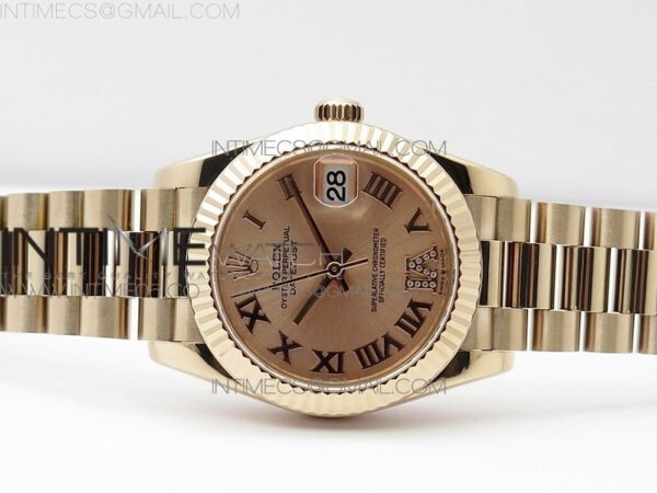 Datejust 31mm 278275 RG BP Best Edition RG Roman Markers Dial @6 Dia on RG President Bracelet - Image 3