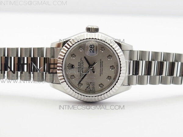 DateJust 28mm SS BP Best Edition Silver Dial XI Diamond on SS Bracelet ETA2671 - Image 3