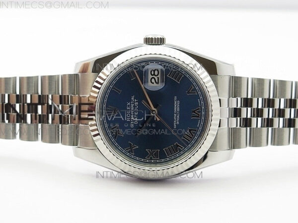 DateJust 36 SS 116234 ARF 1:1 Best Edition Blue dial Roman Markers on SS Jubilee Bracelet SA3135 - Image 3