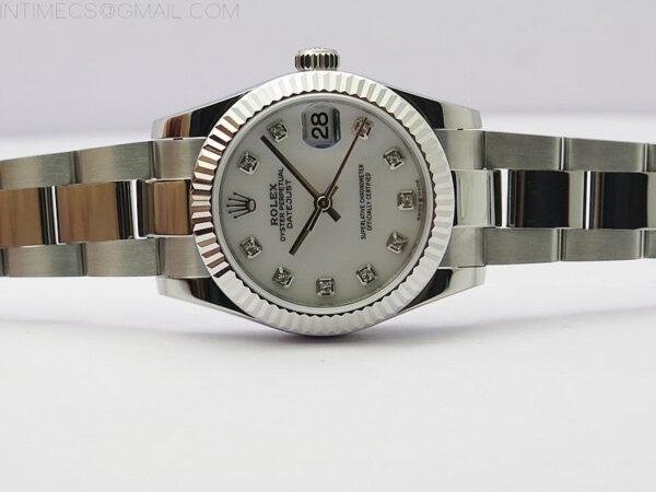 Datejust 31mm 278273 SS BP Best Edition White MOP Crystal Markers Dial on Oyster Bracelet - Image 3