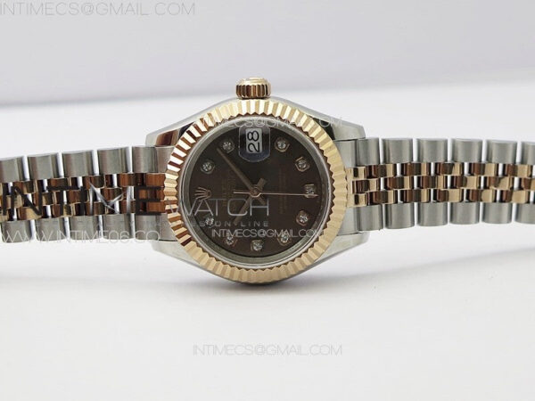 Datejust 28mm 279179 SS/RG APSF Best Edition Brown Dial Crystals Markers on SS/RG Jubilee Bracelet NH05 - Image 3