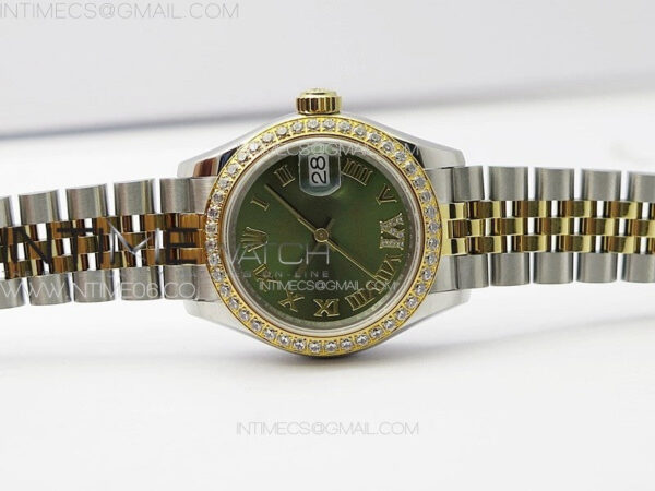 Datejust 28mm 279179 SS/YG APSF Best Edition Green Dial Roman Markers on SS/YG Jubilee Bracelet NH05 - Image 3