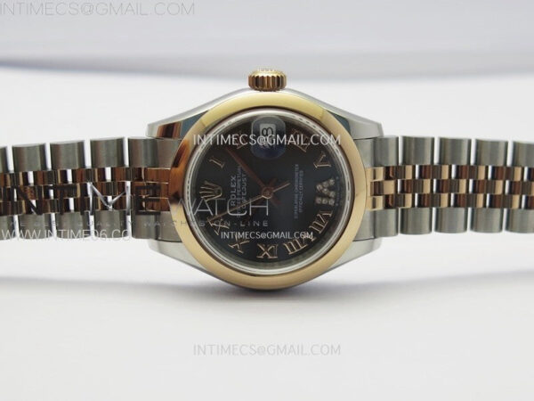 Datejust 28mm 279171 Smooth Bezel SS/RG APSF Best Edition Gray Dial Roman Markers on SS Jubilee Bracelet NH05 - Image 3