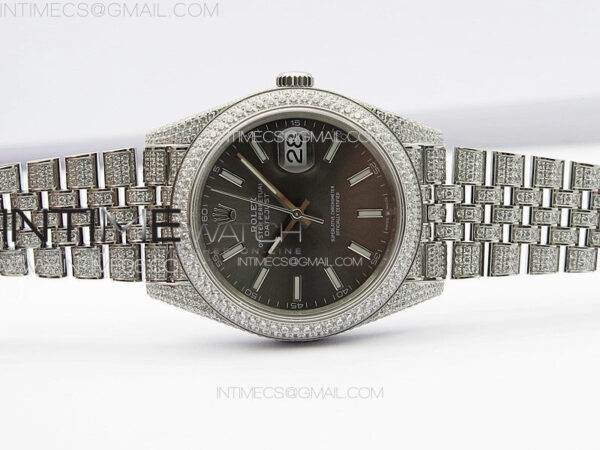 DateJust 41 126334 Full Paved Diamonds BP Best Edition Rhodium Dial Stick Markers on Jubilee Bracelet A2824 - Image 2