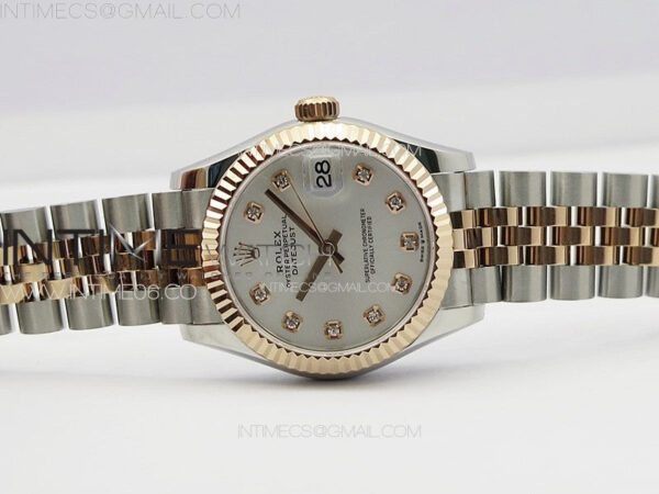 DateJust 31mm 178271 SS/RG APSF Best Edition Silver Dial Crystal Markers on Jubilee Bracelet A2824 - Image 3