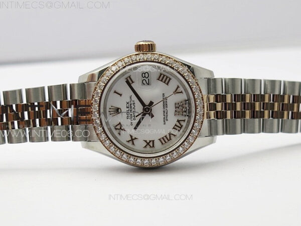 Datejust 28mm 279179 SS/RG APSF Best Edition White Dial Roman Markers on SS/RG Jubilee Bracelet NH05 - Image 3