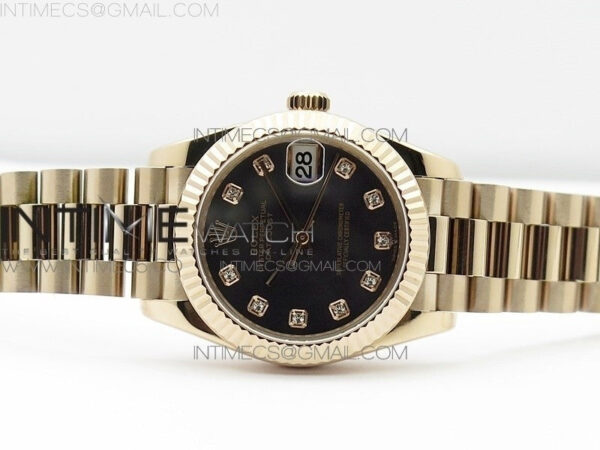 Datejust 31mm 278275 RG BP Best Edition MOP Black Crystal Markers Dial on RG President Bracelet - Image 3