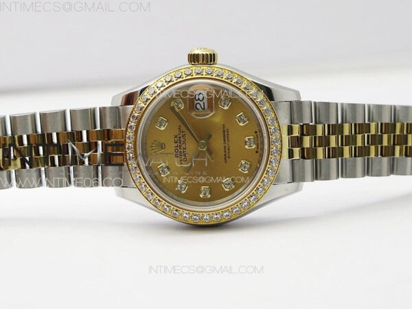 Datejust 28mm 279179 SS/YG APSF Best Edition Gold Dial Crystals Markers on SS/YG Jubilee Bracelet NH05 - Image 3