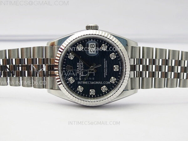 DateJust 36 SS 126234 VSF 1:1 Best Edition 904L Steel Blue Fluted Dial Diamonds Markers on Jubilee Bracelet VS3235 - Image 2