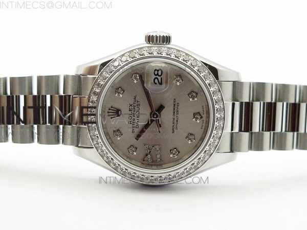DateJust 28mm SS Diamond Bezel BP Best Edition Silver Dial on SS Bracelet ETA2671 - Image 4