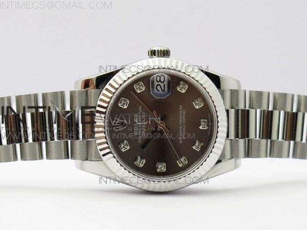 Datejust 31mm 278275 SS BP Best Edition Gray Crystals Markers Dial on SS President Bracelet - Image 3