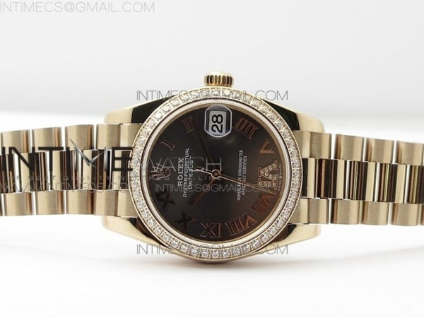 Datejust 31mm 278275 RG Dia Bezel BP Best Edition Gray Roman Markers Dial @6 Dia on RG President Bracelet - Image 3