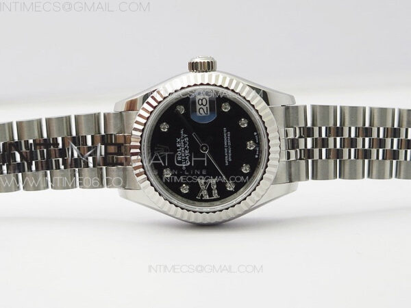 Datejust 28mm 279179 SS APSF Best Edition Black Dial Stars Crystals Markers on SS Jubilee Bracelet NH05 - Image 3
