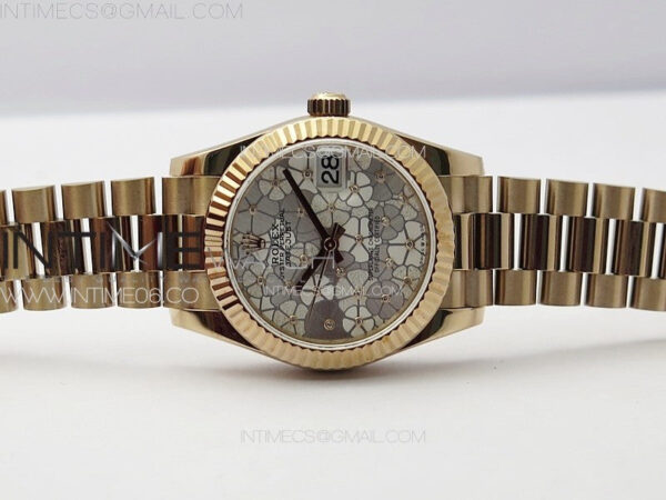 DateJust 31mm 278274 RG GMF Best Edition Silver Flowers Crystals Dial on RG President Bracelet A2824 - Image 3