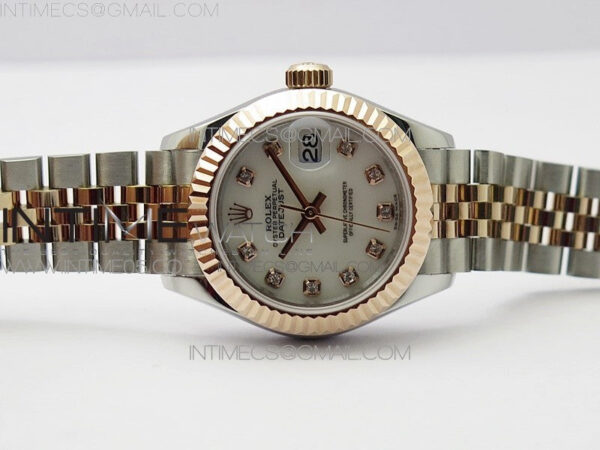 Datejust 28mm 279173 SS/RG BP Best Edition White MOP Crystal Markers Dial on SS/RG Jubilee Bracelet ETA2671 - Image 3