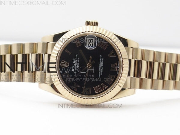 Datejust 31mm 278275 RG BP Best Edition Black Roman Markers Dial @6 Dia on RG President Bracelet - Image 4