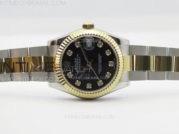 DateJust 31mm 178271 SS/YG APSF Best Edition Black Dial Crystal Markers on Oyster Bracelet A2824 - Image 3