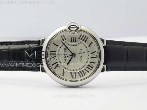 Ballon Bleu 36mm SS K3F 1:1 Best Edition White Textured Dial on Black Leather Strap A076 - Image 3