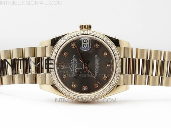 Datejust 31mm 278275 RG Dia Bezel BP Best Edition Gray Crystal Markers Dial on RG President Bracelet - Image 3