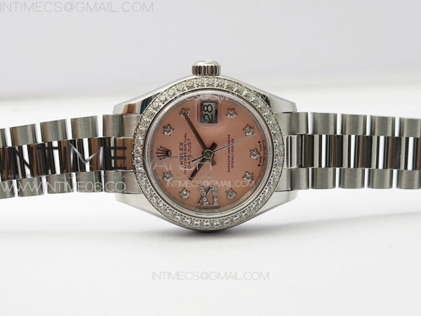 Datejust 28mm 279179 SS/Crystals APSF Best Edition Pink Dial Stars Crystals Markers on SS President Bracelet NH05 - Image 3