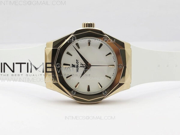 Classic Fusion Orlinski RG APSF 1:1 Best Edtion White Faceted Dial on White Rubber Strap A2892 - Image 3