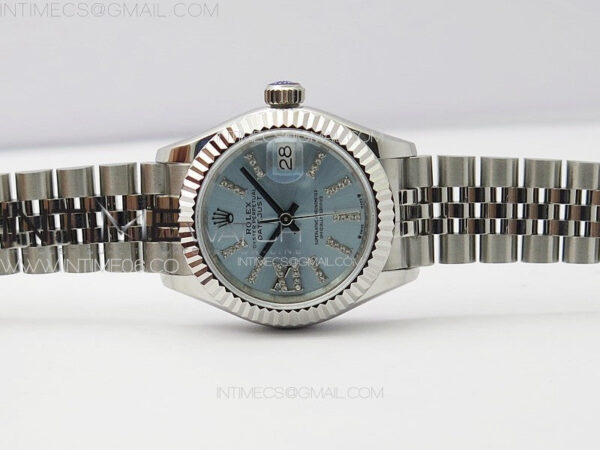 Datejust 28mm 279179 SS APSF Best Edition Ice Blue Dial Sticks Crystals Markers on SS Jubilee Bracelet NH05 - Image 3