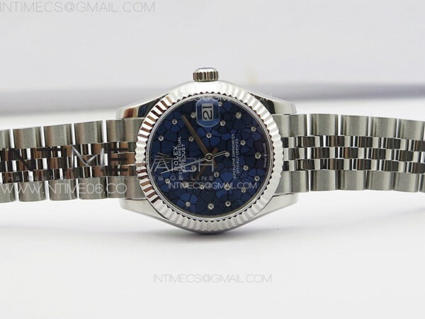 DateJust 31mm 72610 SS APSF Best Edition Blue Flowers Crystals Dial on Jubilee Bracelet A2824 - Image 3