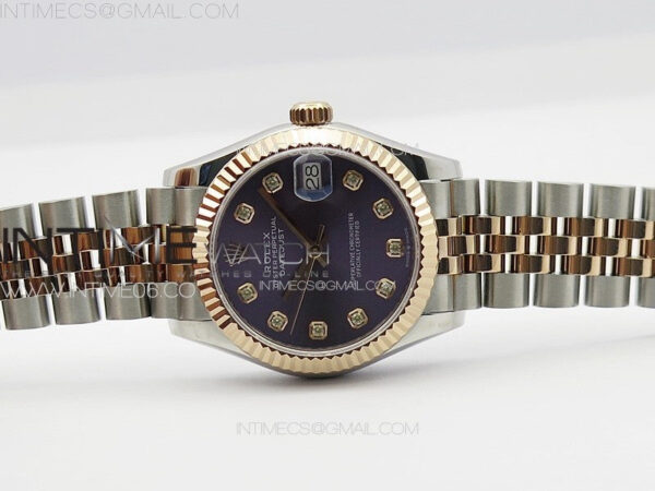 DateJust 31mm 178271 SS/RG APSF Best Edition Blue Dial Crystal Markers on Jubilee Bracelet A2824 - Image 4