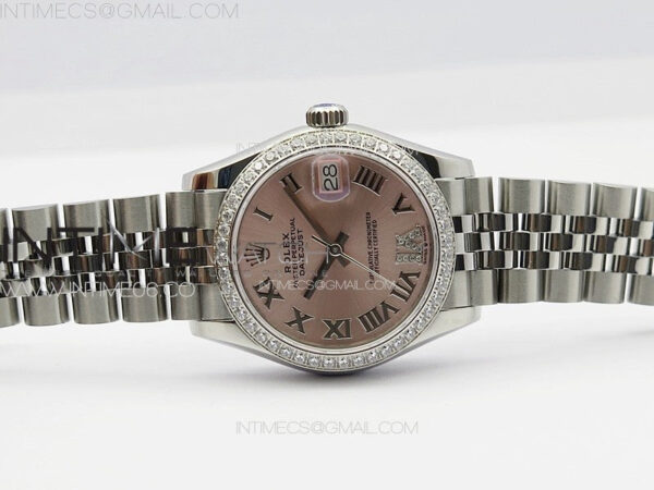 DateJust 31mm 178271 SS Crystal Bezel APSF Best Edition Pink Dial Roman Markers on Jubilee Bracelet A2824 - Image 3