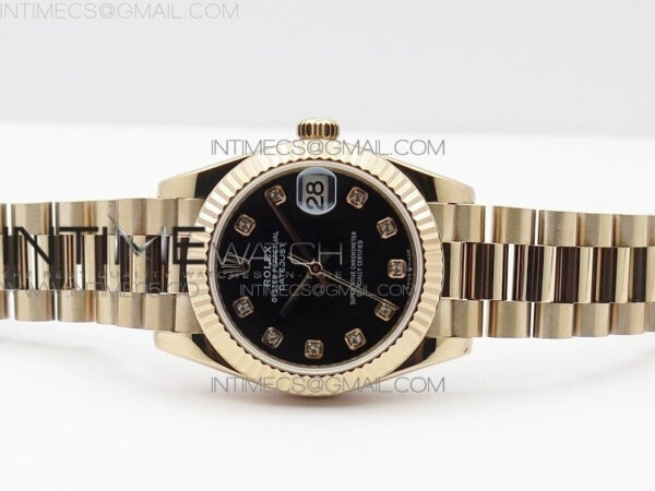 Datejust 31mm 278275 RG BP Best Edition Black Crystal Markers Dial on RG President Bracelet - Image 3