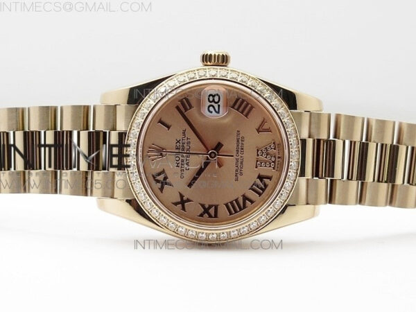 Datejust 31mm 278275 RG Dia Bezel BP Best Edition RG Roman Markers Dial @6 Dia on RG President Bracelet - Image 2