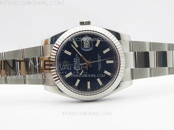 DateJust 41 126334 Clean 1:1 Best Edition 904L Steel Blue Stick Dial on Oyster Bracelet VR3235 - Image 3