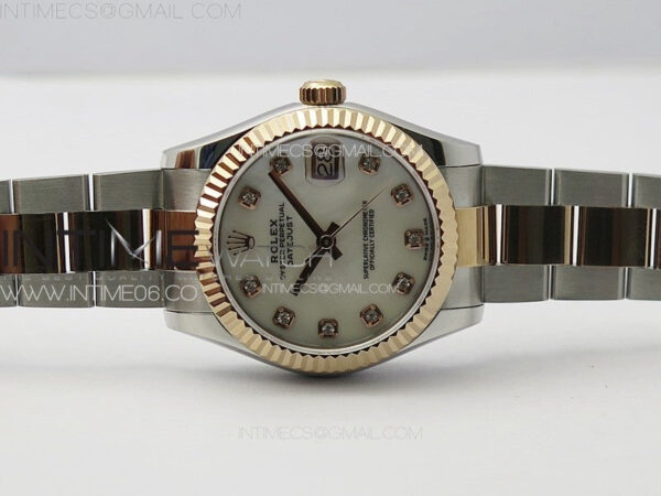 DateJust 31mm 72610 SS/RG APSF Best Edition White MOP Dial Crystals Markers on Oyster Bracelet A2824 - Image 2