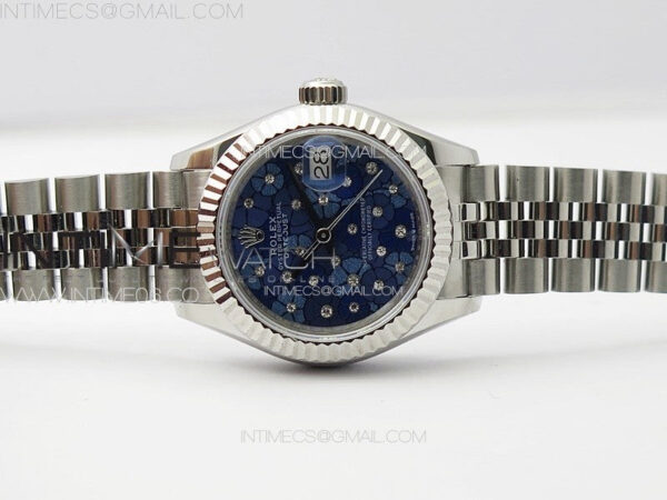 Datejust 28mm 279179 SS APSF Best Edition Blue Flowers Dial on SS Jubilee Bracelet NH05 - Image 3