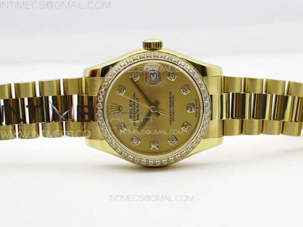 DateJust 31mm 178271 YG APSF Best Edition YG Dial Crystal Markers on President Bracelet A2824 - Image 5