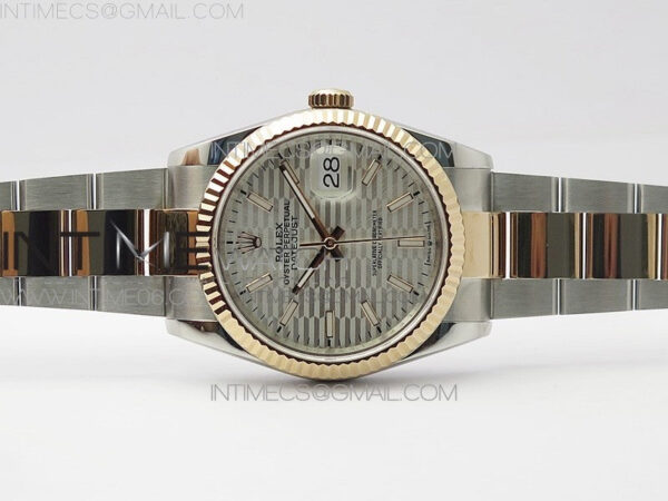 DateJust 36 SS/RG 126231 BP 1:1 Best Edition Silver Dial on Oyster Bracelet - Image 3