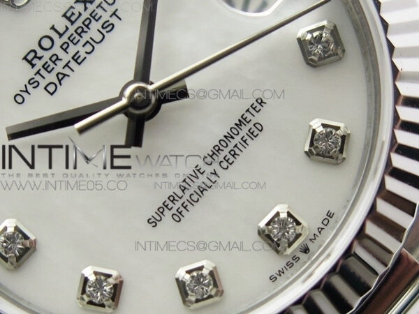 Datejust 31mm 278275 SS BP Best Edition White MOP Crystals Markers Dial on SS President Bracelet - Image 3