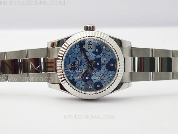 DateJust 31mm 278274 904L SS GMF Best Edition Blue Flowers Crystals Dial on 904L Oyster Bracelet A2824 - Image 3