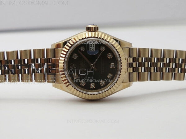 Datejust 28mm 279179 RG APSF Best Edition Brown Dial Crystals Markers on SS Jubilee Bracelet NH05 - Image 3