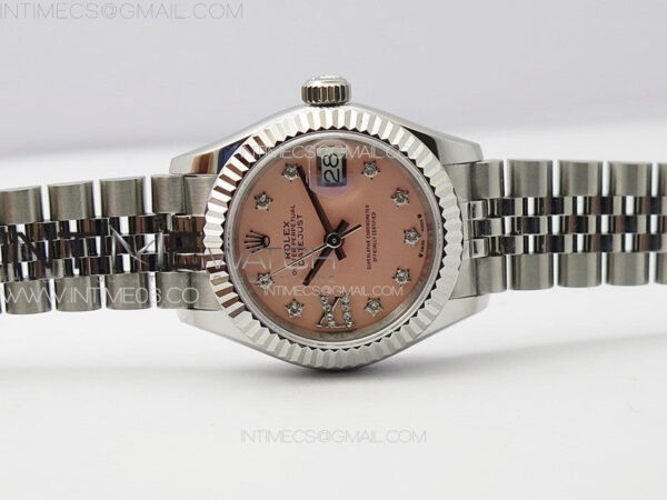 Datejust 28mm 279179 SS APSF Best Edition Pink Dial Stars Crystals Markers on SS Jubilee Bracelet NH05 - Image 2