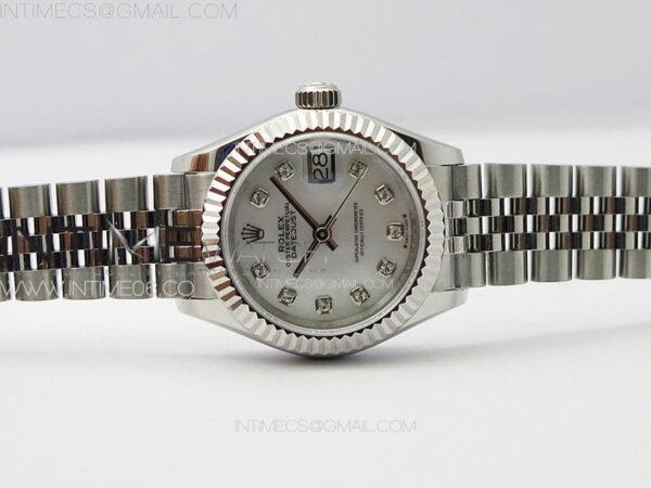 Datejust 28mm 279179 SS APSF Best Edition Silver Dial Crystals Markers on SS Jubilee Bracelet NH05 - Image 3