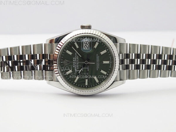 DateJust 36 SS 126234 VSF 1:1 Best Edition 904L Steel Green Leaf Dial on Jubilee Bracelet VS3235 - Image 4