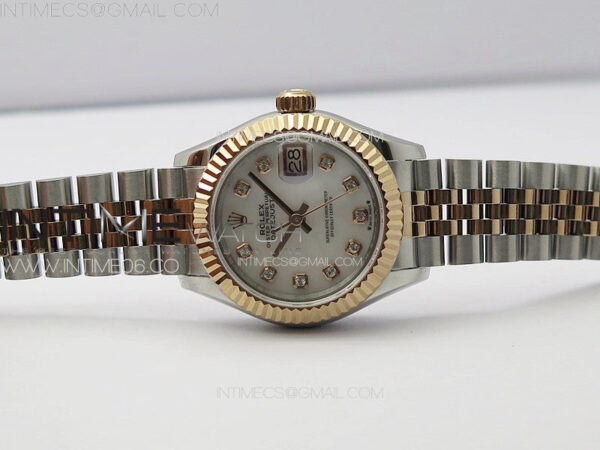 Datejust 28mm 279179 SS/RG APSF Best Edition White MOP Dial Crystals Markers on SS/RG Jubilee Bracelet NH05 - Image 3