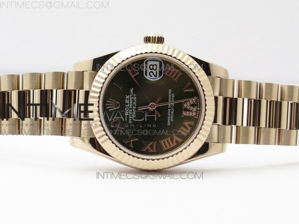 Datejust 31mm 278275 RG BP Best Edition Green Roman Markers Dial @6 Dia on RG President Bracelet - Image 2