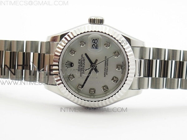 DateJust 28mm SS BP Best Edition White MOP Dial on SS Bracelet ETA2671 - Image 4