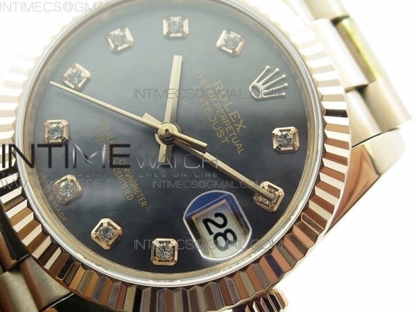 Datejust 31mm 278275 RG BP Best Edition MOP Black Crystal Markers Dial on RG President Bracelet - Image 4