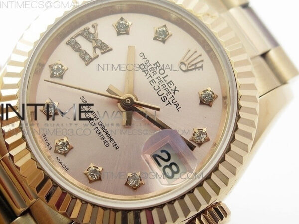 DateJust 28mm RG Bezel BP Best Edition RG Dial on RG Bracelet ETA2671 - Image 4