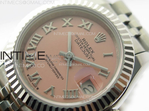 Datejust 28mm 279179 SS APSF Best Edition Pink Dial Roman Markers on SS Jubilee Bracelet NH05 - Image 4