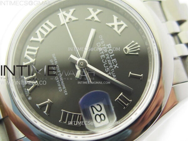 Datejust 28mm 279166 Smooth Bezel SS APSF Best Edition Gray Dial Roman Markers on SS Jubilee Bracelet NH05 - Image 4