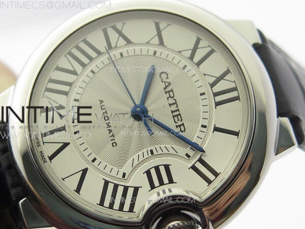 Ballon Bleu 36mm SS K3F 1:1 Best Edition White Textured Dial on Black Leather Strap A076 - Image 4